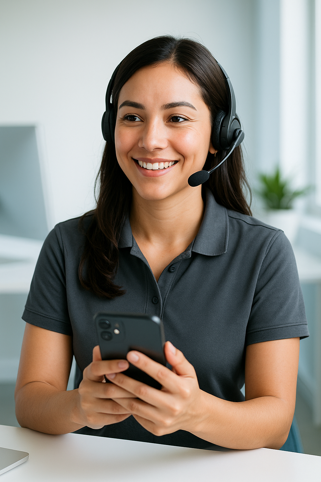 Asesora de ConfortGas lista para agendar servicio técnico por WhatsApp